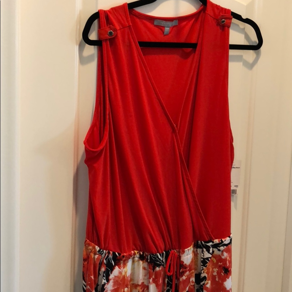 🆕ny collection orange V neck bodice/pattern pants
